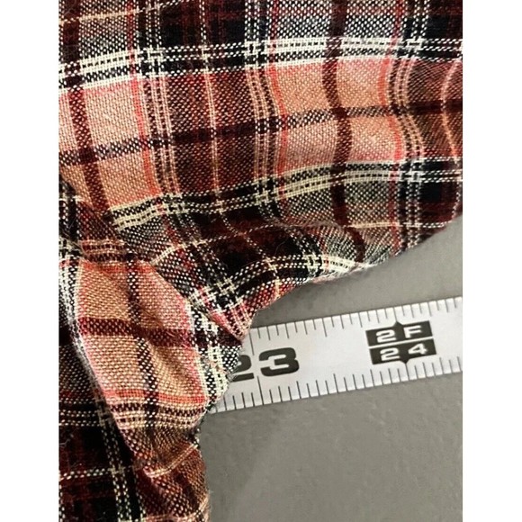 Maison Scotch Western Shirt Womens 3 Mixed Plaid Smiley Pockets Studded US 8 - Picture 13 of 15